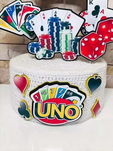 Topo De Bolo Personalizado Cassino Jogos Uno