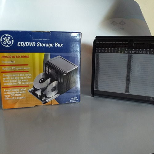 Imagen 1 de 8 de Porta Cd/dvd Plastico Acrilico General Electric 40 Cds