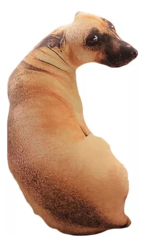Divertida almohada con estampado de perros, bonita muñeca de polipropileno de color marrón