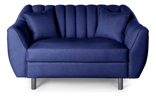 Sofá Love Seat Sofantástico Eliana Lino Color Azul