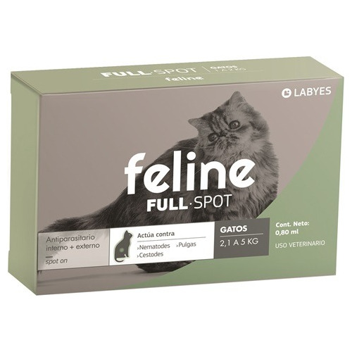 Antipulgas Y Antiparasitario Feline Full Spot De 2 A 5 Kg