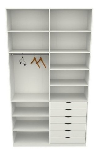 Armário Arara Gaveta Verônica M19 100% Mdf ( Sapato Roupa) Cor Branco