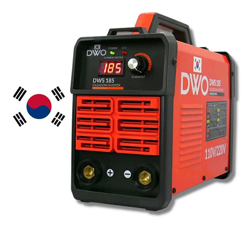 Soldadora Inversora Dwo Coreana 110v/220v Para 7018 1/8 185a Color Naranja