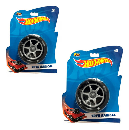 Kit C/ 2 Yoyos Infantil Radical Hotwheels Fun +3 Anos