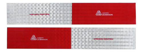 Avery Kit 20 faixa refletiva 10 direita 10 esquerda caminhão cor vermelha e prata