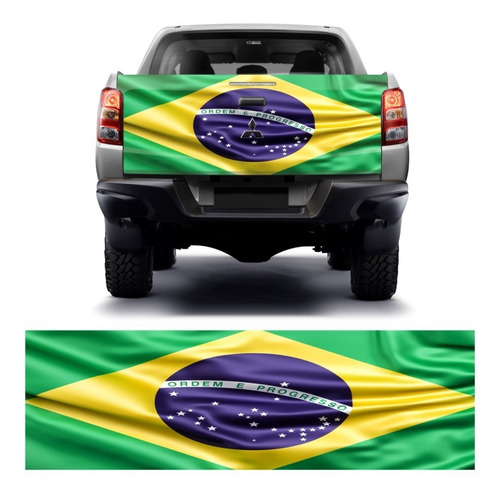 Adesivo Tampa Traseira Bandeira Do Brasil Carro Camioneta