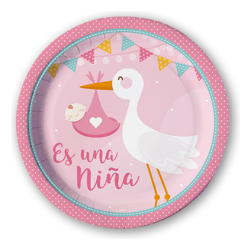 Cotillón Vajilla Temática Baby Shower Revelación Es Una Niña