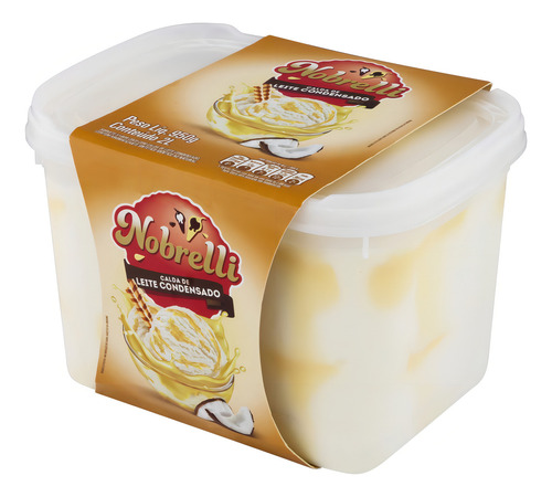 Sorvete Coco Calda Leite Condensado Nobrelli Pote 2l