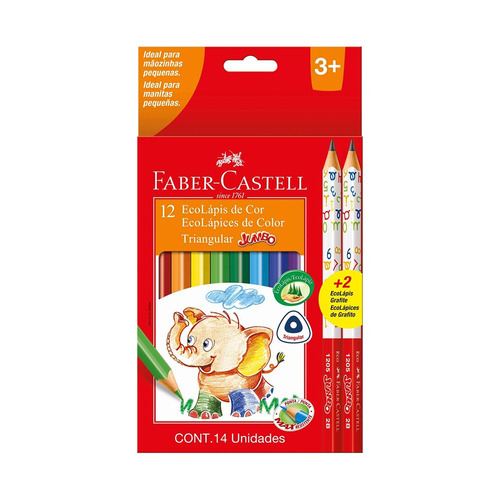 Faber-castell Lápices De Colores Jumbo - 12 Unidades - Mosc