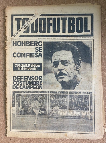 Todofútbol, Semanario, Fútbol Uruguayo, Nº 27, 1977,  Ex5