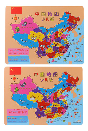 Puzle Magnético Del Mapa Del Mundo Con El Mapa De China