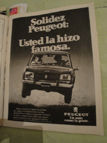 Publicidad Peugeot 504 Año 1978