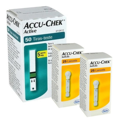 Kit De 50 Tiras Reactivas Accu-chek Active Con 50 Lancetas