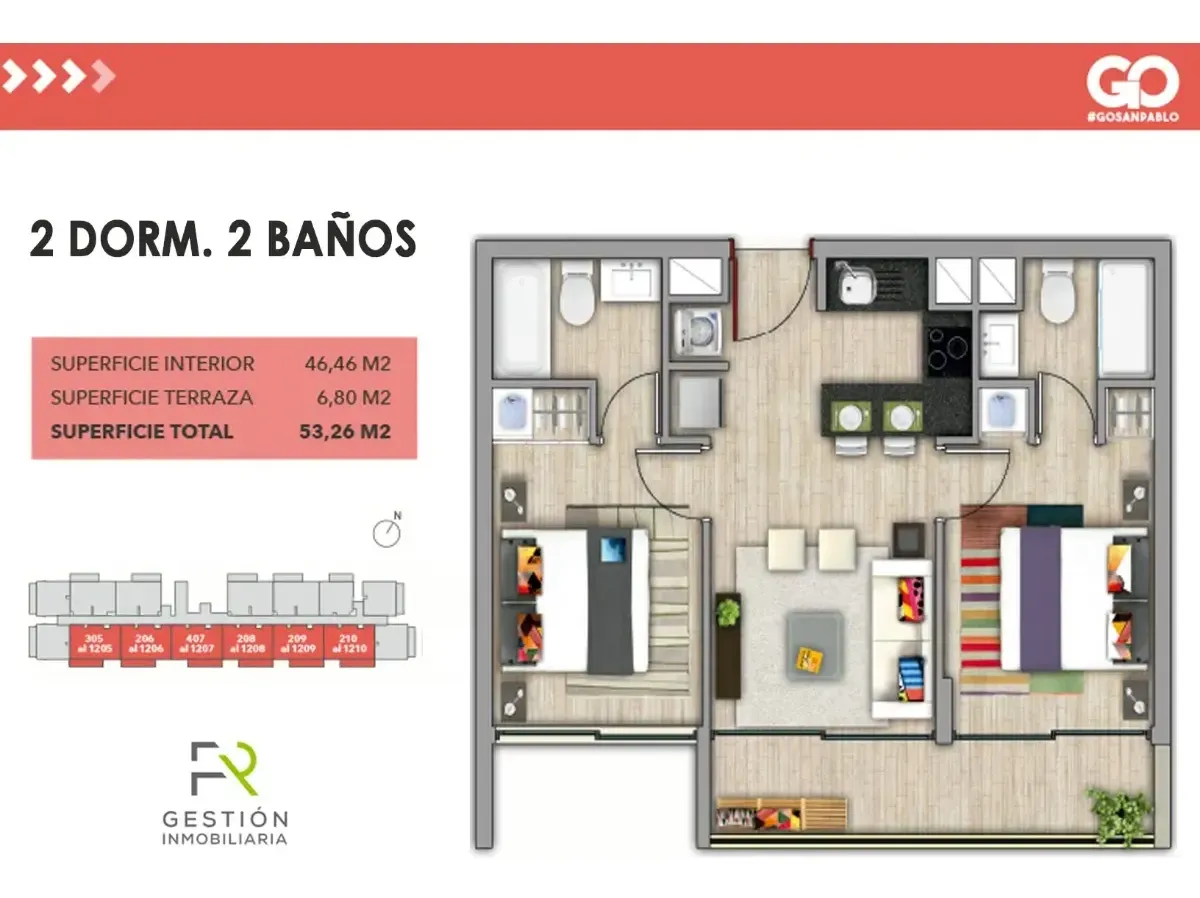 Imagen 4 de 19 de Depto P7 Estilo Mariposa 2d + 2b - Metro Gruta De Lourdes