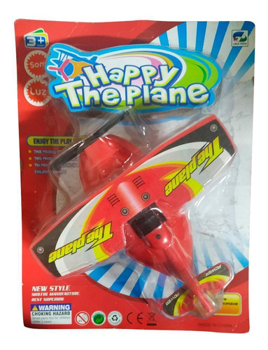 Brinquedo Avião A Corda Infantil Spider Com Luz/som Vermelho