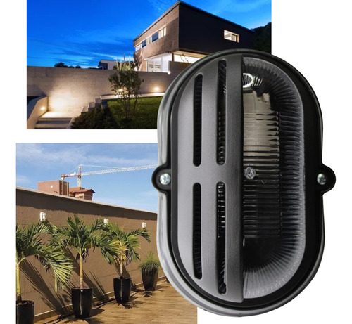Kit 4 Luminária Arandela Tartaruga Externa Com Grade Parede