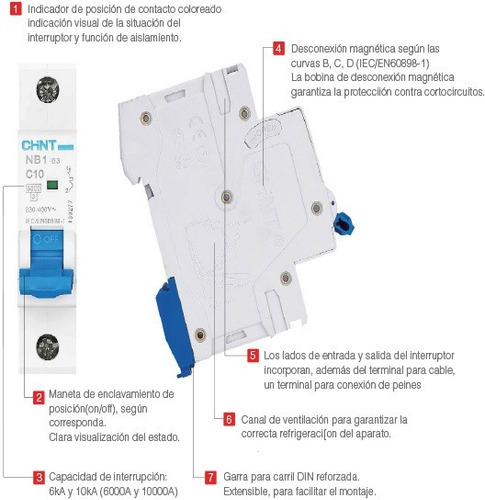 Imagen 3 de 10 de Llave Termica Bipolar 10-16-20-25-32a Chint 6ka Garantia 2a