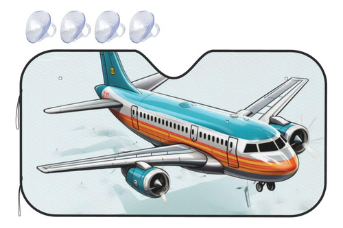 Parasol Para Parabrisa Diseño Avion Dibujo Animado Ventana
