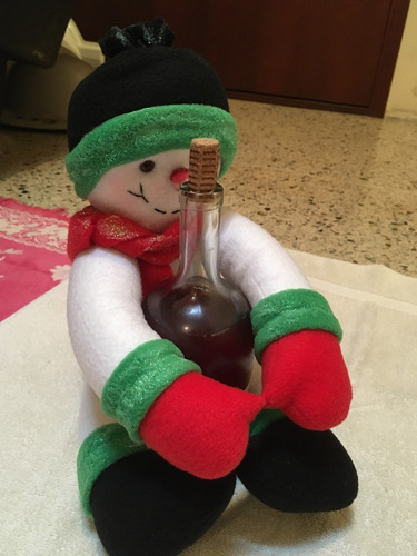 Hermoso Muñeco Nieve Adorno Navidad Abraza Botellas