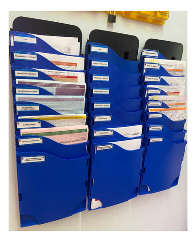 Organizador A4 Parede - Kit Com 3 Escaninhos A4 Verticais