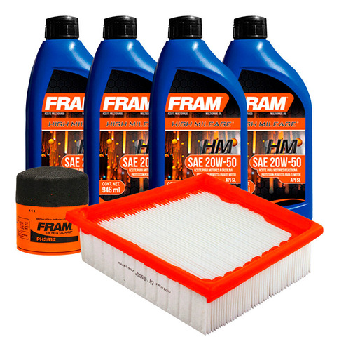 Aceite Mineral 20w50 + 2 Filtros Fiesta L4 1.6l 11 A 19 Fram