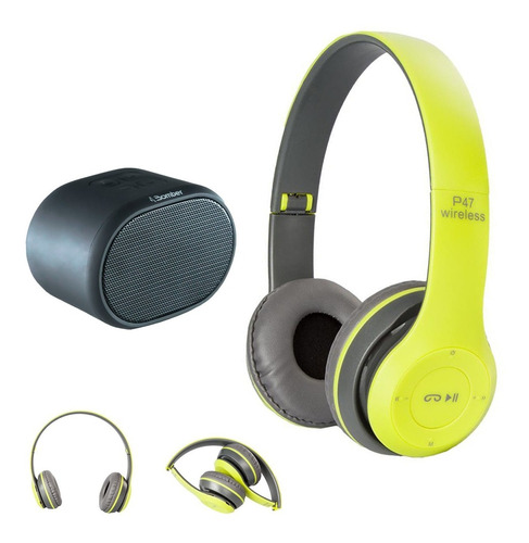 Combo Parlante Bluetooth Bomber + Auriculares Bluetooth Ver