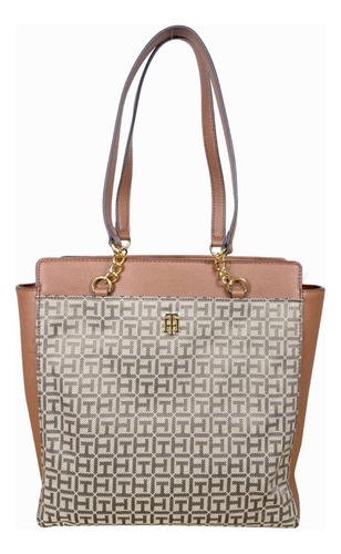 Cartera Tote Tommy Hilfiger Monogram Beige