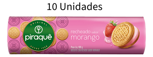 Kit 10 Biscoito Recheado Piraquê 160g - Sabores Diversos