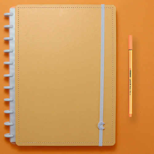 Cuaderno inteligente grande de color naranja pastel 80f