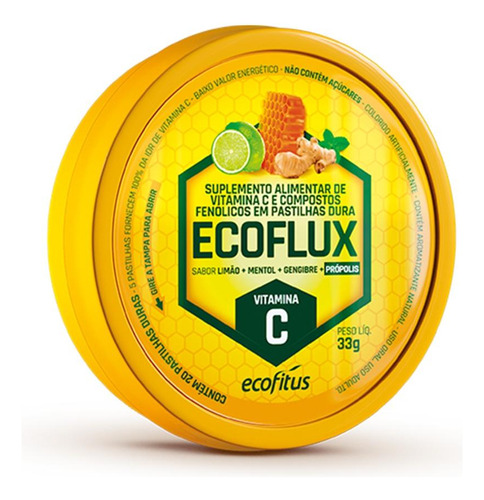 Ecoflux Vitamina C Ecofitus Sabor Limão Lata 33g