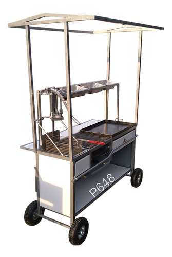 Carrito Para Tacos Plancha Asador Freidora Con Techo P648