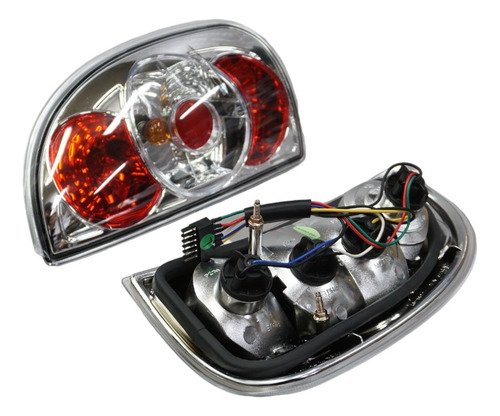 Focos Traseros Para Corsa 5p Pick Up Sw 94-00 Fondo Cromado