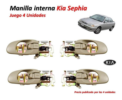 Manilla Interna Kia Sephia Juego 4 Unidades