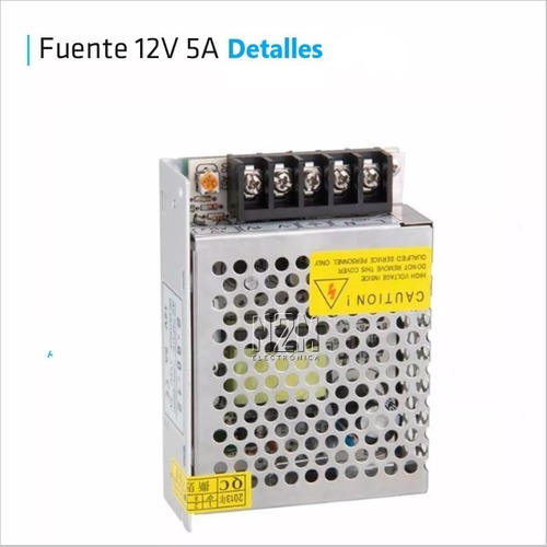 Imagen 3 de 10 de Fuente 12v 5a Metalica Regulada Switching Tira Led