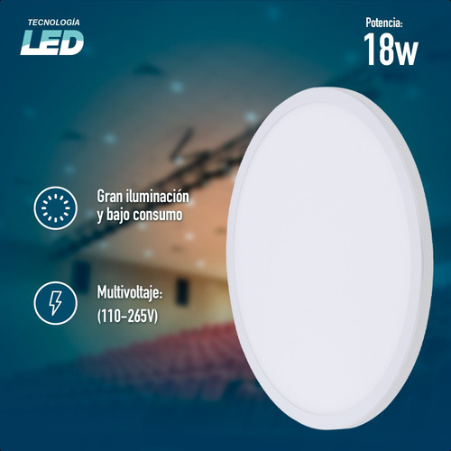 Luminario Led Icon Downlight Ajustable 18w 4100k 110-265v Estructura Blanco