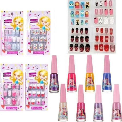 Kit 8 Esmalte Teen Linha Unicórnio Infantil Atacado Make Cor SORTIDO