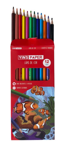 Lápis De Cor Escolar 12 Cores Intensas Brilhantes Colorir