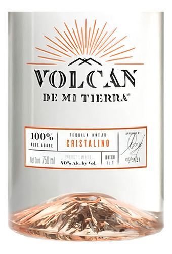 Pack De 6 Tequila Volcán De Mi Tierra Cristalino 750 Ml