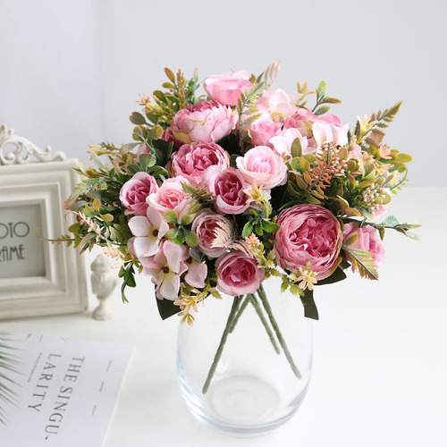 2 Unidades De Rosas De Seda Artificial Para Decoração De Cas