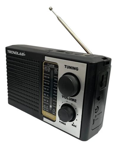 Radio Portátil Recargable Y Pila, Linterna, Usb, Sd
