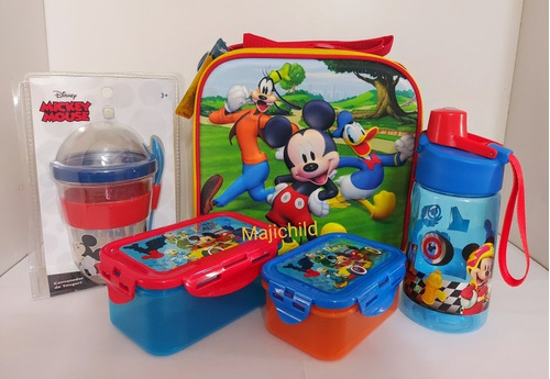 Pack Mickey Mouse Lonchera, Tomatodo, Tapers Original 