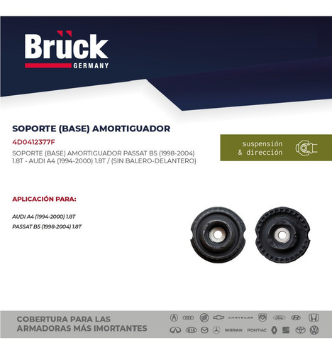 Soporte Base Amortiguador Passat 2002 2.8 30v Del 4d0412377f
