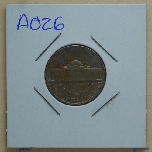 Moneda Usa 5 Centavos Jefferson Nickel 1946 Sin Ceca A026 (Usado)