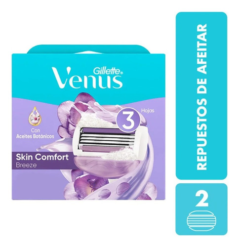 Repuestos De Afeitar Gillette Venus Skin Comfort Breeze X2 U