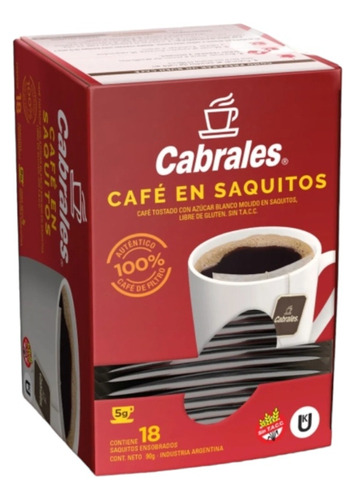 Cafe Cabrales 18 Saquitos De 5g Pack 3u