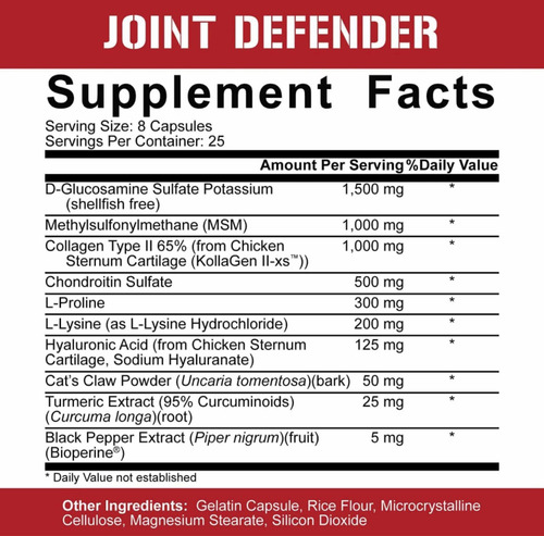 Imagen 5 de 5 de Glucosamina Chondroitin 200 Cápsulas Made In Usa