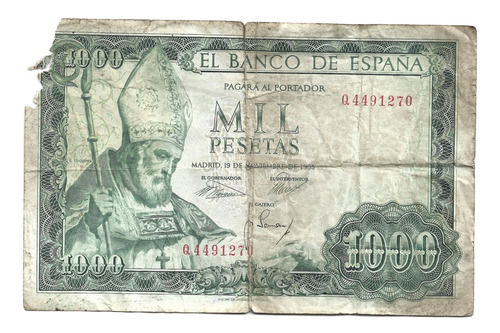 Liquido Excelente Billete De España 1000 Pesetas 1965