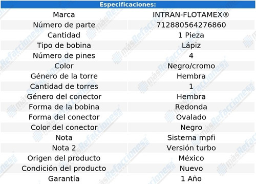 Bobina Encendido Tipo Lápiz Audi Tt Quattro L4 1.8l 01-06