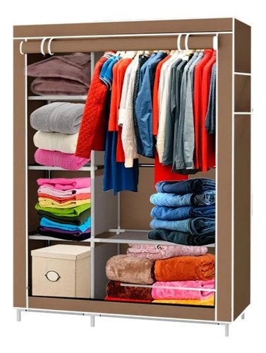 Closet Organizador Ropero Armable Y Portátil De Tela T3465 Color Café