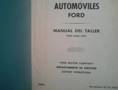 Manual De Taller 100% Original: Ford 1949-50-51 En Español